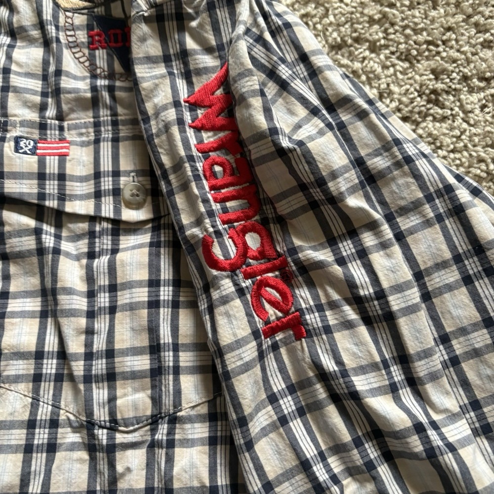 Wrangler Lyles Ropes Button Up Western Rodeo Shirt Men's Large Plaid Multi Color - Picture 5 of 9